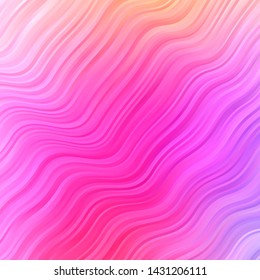 Light Pink, Red vector template with curved lines. Bright sample with colorful bent lines, shapes. Pattern for booklets, leaflets.