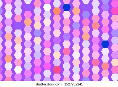 Light Pink, Red vector template in hexagonal style. Illustration with set of colorful hexagons. Pattern for ads, leaflets.