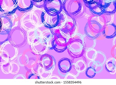 Light Pink, Red vector template with circles. Illustration with set of shining colorful abstract circles. Pattern for textures of wallpapers.