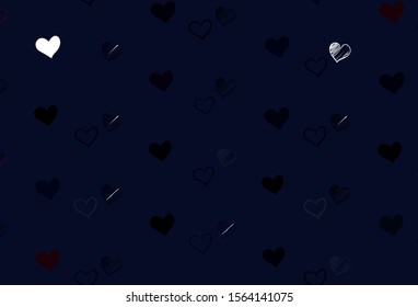 Light Pink, Red vector template with doodle hearts. Illustration with hearts in love concept for valentine's day. Pattern for marriage gifts, congratulations.