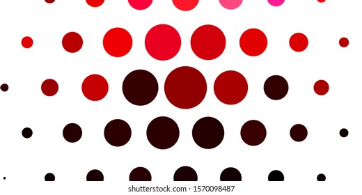 Light Pink, Red vector template with circles. Colorful illustration with gradient dots in nature style. Pattern for business ads.