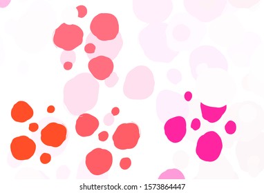Light Pink, Red vector template with circles. Illustration with set of shining colorful abstract circles. Pattern for ads, leaflets.