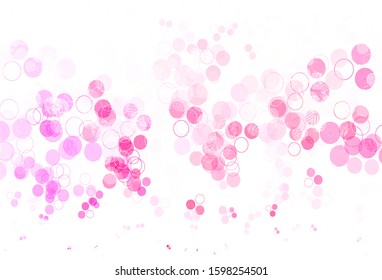 Light Pink, Red vector template with circles. Beautiful colored illustration with blurred circles in nature style. Pattern for ads, leaflets.