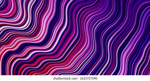 Light Pink, Red vector template with curves. Colorful illustration, which consists of curves. Template for cellphones.