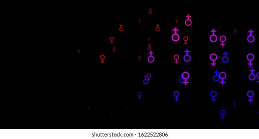 Light Pink, Red vector template with businesswoman signs. Abstract illustration with a depiction of women's power. Simple design for your web site.