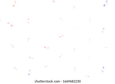 Planta vectorial rosa claro, rojo con cristales, círculos. Decoración de estilo abstracto con líneas, puntos. Patrón para sitios web.