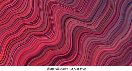 Light Pink, Red vector template with curves. Colorful illustration in abstract style with bent lines. Best design for your posters, banners.