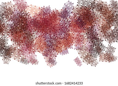 Light Pink, Red vector template with artificial intelligence structure. Abstract illustration with links and dots of AI. Smart design for promotion of bid data.