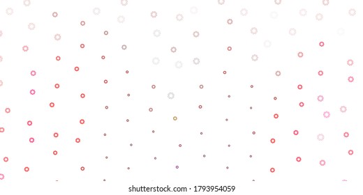 Light pink, red vector template with circles. Illustration with set of shining colorful abstract spheres. Design for your commercials.