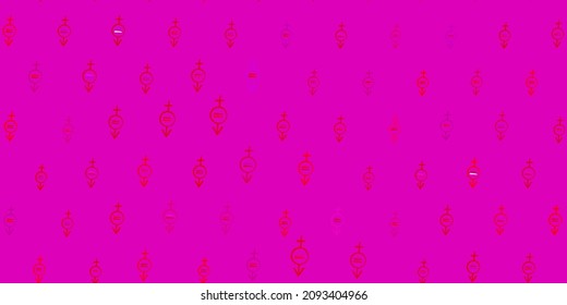 Light Pink, Red vector template with businesswoman signs. Colorful illustration with gradient feminism shapes. Elegant design for wallpapers.