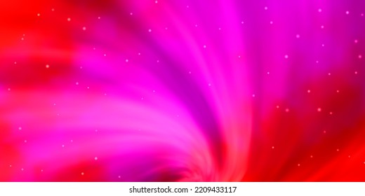 Light Pink, Red Vector Template With Neon Stars. Shining Colorful Illustration With Small And Big Stars. Pattern For Wrapping Gifts.
