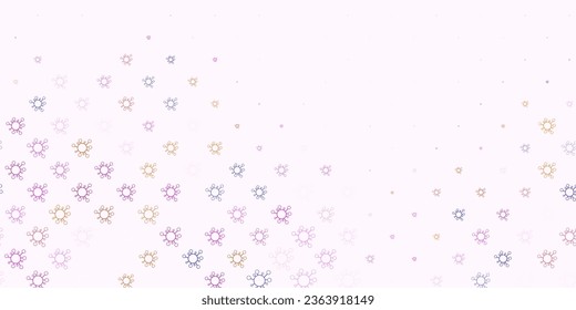 Light pink, red vector template with flu signs. Abstract illustration with biological gradient shapes. Wallpaper for health protection.