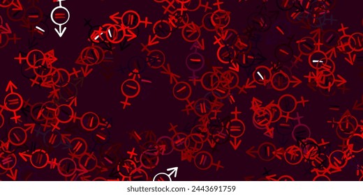Light Pink, Red vector template with businesswoman signs. Colorful illustration with gradient feminism shapes. Best design to show the power of women.