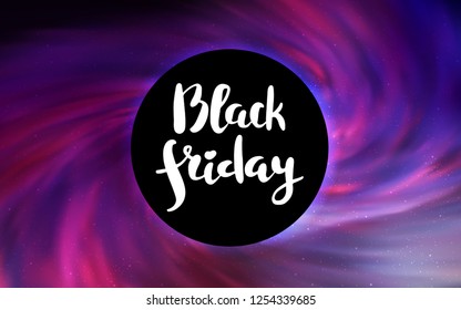 Light Pink, Red vector texture with a black hole, galaxy. Illustration with colorful milky way stars and a black hole. Pattern for posters, banners of sales.