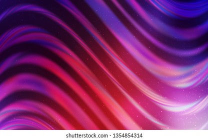 Light Pink, Red vector texture with milky way stars. Space stars on blurred abstract background with gradient. Best design for your ad, poster, banner.