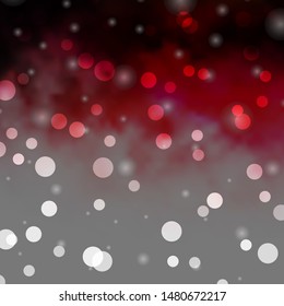 Light Pink, Red vector texture with circles, stars. Abstract illustration with colorful shapes of circles, stars. Pattern for booklets, leaflets.