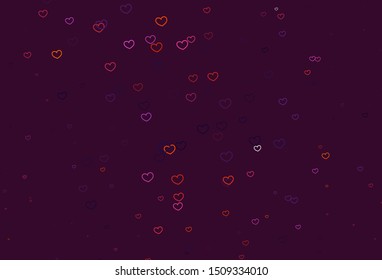 Light Pink, Red vector texture with lovely hearts. Glitter abstract illustration with colorful hearts in romantic style. Pattern for marriage gifts, congratulations.