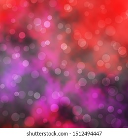 Light Pink, Red vector texture with circles. Abstract colorful disks on simple gradient background. Pattern for business ads.