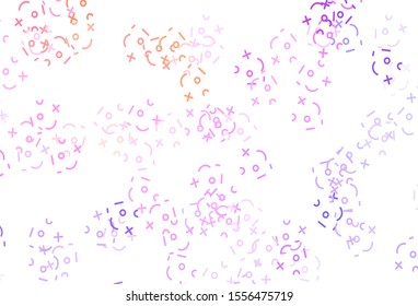 Light Pink, Red vector texture with mathematic symbols. Illustration with Numeral symbols on abstract template. Pattern for posters, banners of math books.