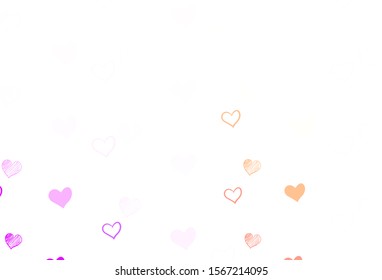 Light Pink, Red vector texture with lovely hearts. Beautiful colored illustration with hearts in celebration style. Design for your business advert of anniversary.