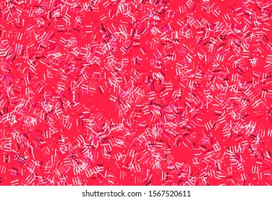 Light Pink, Red vector texture with colored lines, dots. Shining colored illustration with sharp stripes. Pattern for your busines websites.