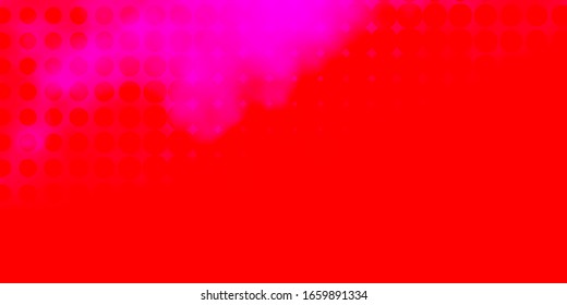 Light Pink, Red vector texture with disks. Glitter abstract illustration with colorful drops. Pattern for wallpapers, curtains.