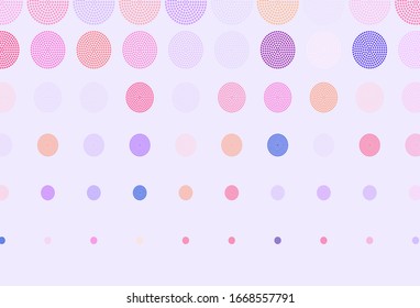 Light Pink, Red vector texture with disks. Glitter abstract illustration with blurred drops of rain. Pattern for ads, leaflets.
