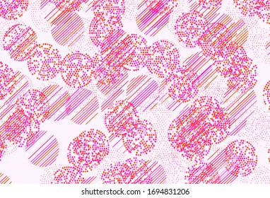 Light Pink, Red vector texture with disks. Abstract illustration with colored bubbles in nature style. Design for your business advert.