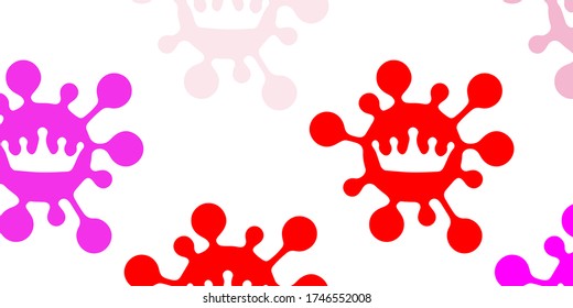 Light pink, red vector texture with disease symbols. Colorful abstract illustration with gradient medical shapes. Wallpaper for health protection.