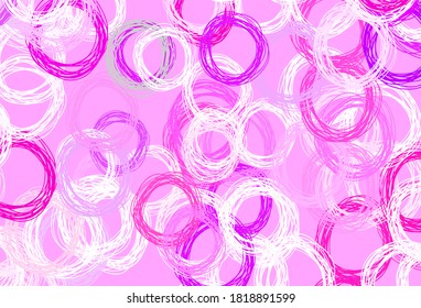 Light Pink, Red vector texture with disks. Blurred bubbles on abstract background with colorful gradient. New template for your brand book.