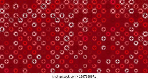 Light pink, red vector texture with disease symbols. Smart illustration with covid signs in decorative style. Design for biohazard warning.