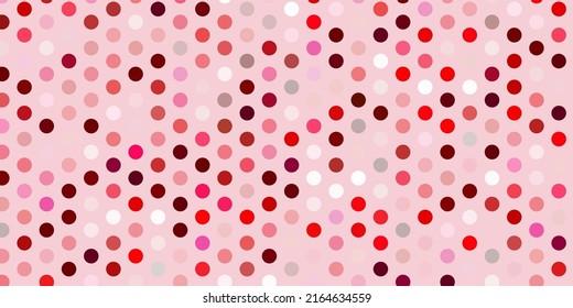 Light pink, red vector texture with disks. Abstract decorative design in gradient style with bubbles. Pattern for wallpapers, curtains.