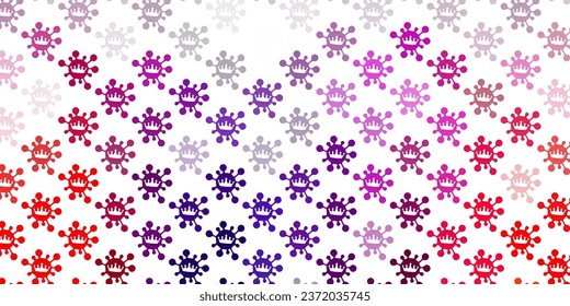 Light pink, red vector texture with disease symbols. Colorful  gradient illness symbols in simple abstract style. Wallpaper for health protection.