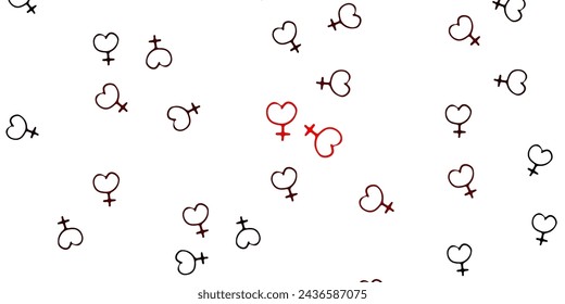 Light Pink, Red vector texture with women's rights symbols. Simple design in abstract style with women’s rights activism. Best design to show the power of women.