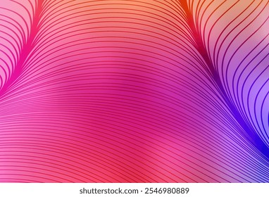 Light Pink, Red vector texture with curved lines. Modern gradient abstract illustration with bandy lines. Abstract design for your web site.