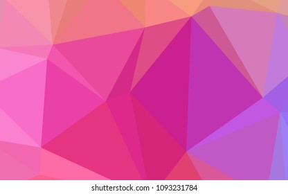 Light Pink, Red vector triangle mosaic cover. Creative illustration in halftone style with gradient. The best triangular design for your business.