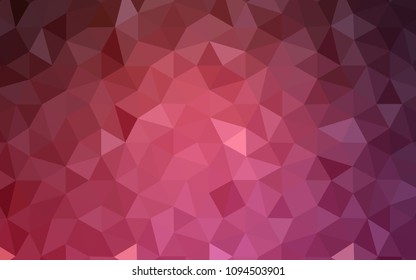 Light Pink, Red vector triangle mosaic template. Colorful illustration in abstract style with triangles. Polygonal design for your web site.