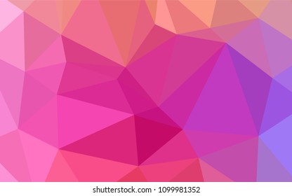 Light Pink, Red vector triangle mosaic template. Shining polygonal illustration, which consist of triangles. A new texture for your design.