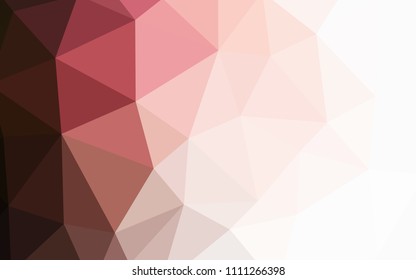 Light Pink, Red vector triangle mosaic cover. Creative geometric illustration in Origami style with gradient. Pattern for a brand book's backdrop.