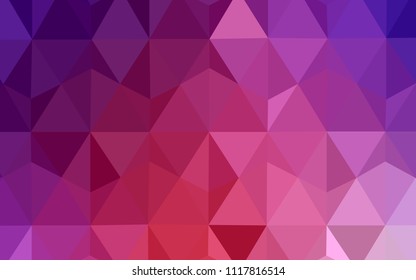 Light Pink, Red vector triangle mosaic texture. Elegant bright polygonal illustration with gradient. Brand new design for your business.