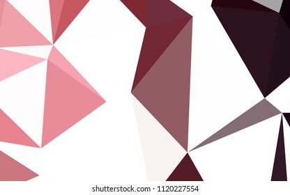 Light Pink, Red vector triangle mosaic cover. Creative geometric illustration in Origami style with gradient. Triangular pattern for your design.