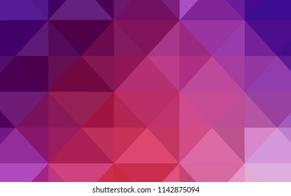 Light Pink, Red vector triangle mosaic template. Triangular geometric sample with gradient.  New template for your brand book.