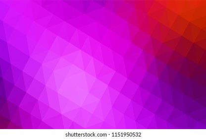 Light Pink, Red vector triangle mosaic texture. Polygonal abstract illustration with gradient. A completely new design for your leaflet.