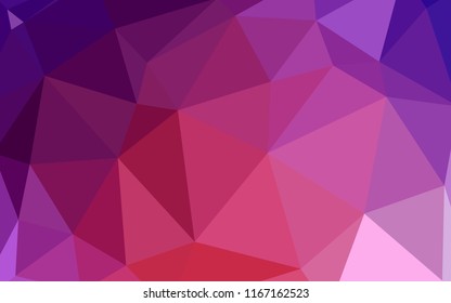 Light Pink, Red vector triangle mosaic cover. Polygonal abstract illustration with gradient. Brand new style for your business design.