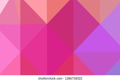 Light Pink, Red vector triangle mosaic template. Elegant bright polygonal illustration with gradient. That pattern can be used as a part of a brand book.