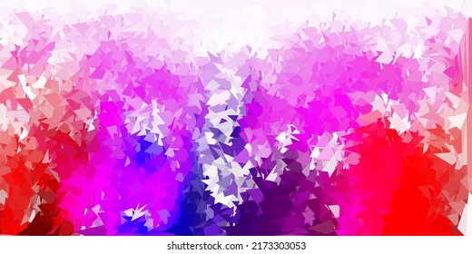 Light pink, red vector triangle mosaic pattern. Colorful abstract illustration with gradient triangles. Best choice for your design.