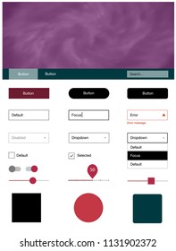 Light Pink, Red vector ui ux kit with space stars. Beautiful ui ux kit with colorful sky in its header. Beautiful layout for websites, landing pages.