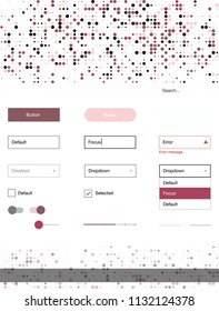 Light Pink, Red vector ui ux kit with circles. Modern Style guide with colorful gradient circles in its header. This sample is for your website.