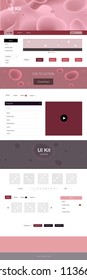 Light Pink, Red vector ui kit with bubble shapes. Elegant bright illustration with gradient  in memphis style. Beautiful layout for websites, landing pages.