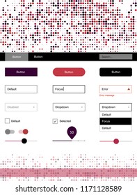 Light Pink, Red vector ui kit with dots. Decorative ui kit design in abstract style with colorful dots. Modern template for your landing page.